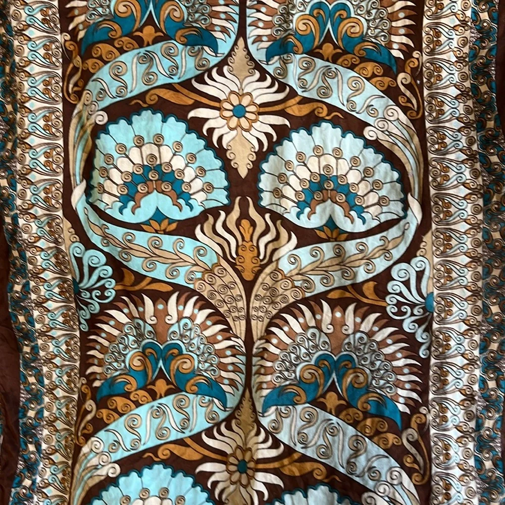 Bursa Ipek | Green Brown‎ Design 100% Pure Silk Scarf